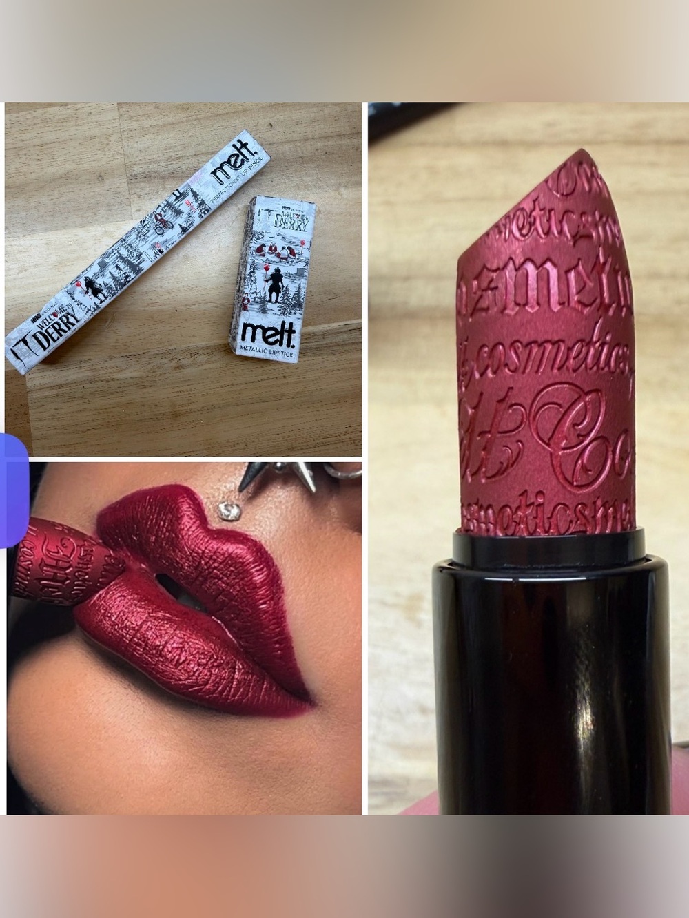 MELT Cosmetics Pennywise Metallic matte lipstick & Red Balloon lipliner